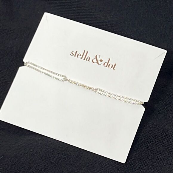 STELLA & DOT Pavé Wishing Bracelet Silver NIB - Picture 2 of 3